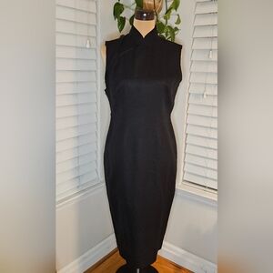 J. Peterman Classic Black Midi Dress
